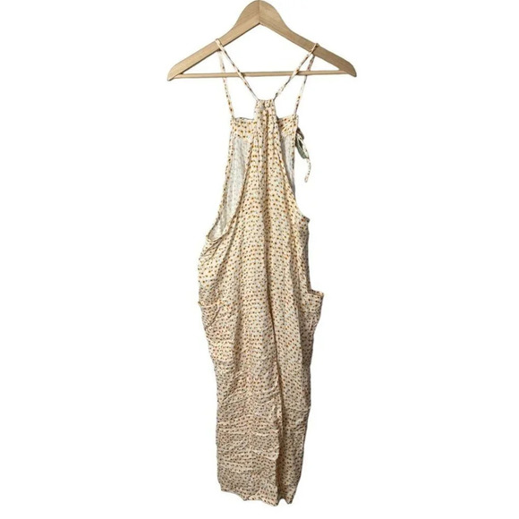 NWT La Comet Yellow Sunflower Jumpsuit Overalls Size S/M Cotton Pockets Women’s - Picture 2 of 7